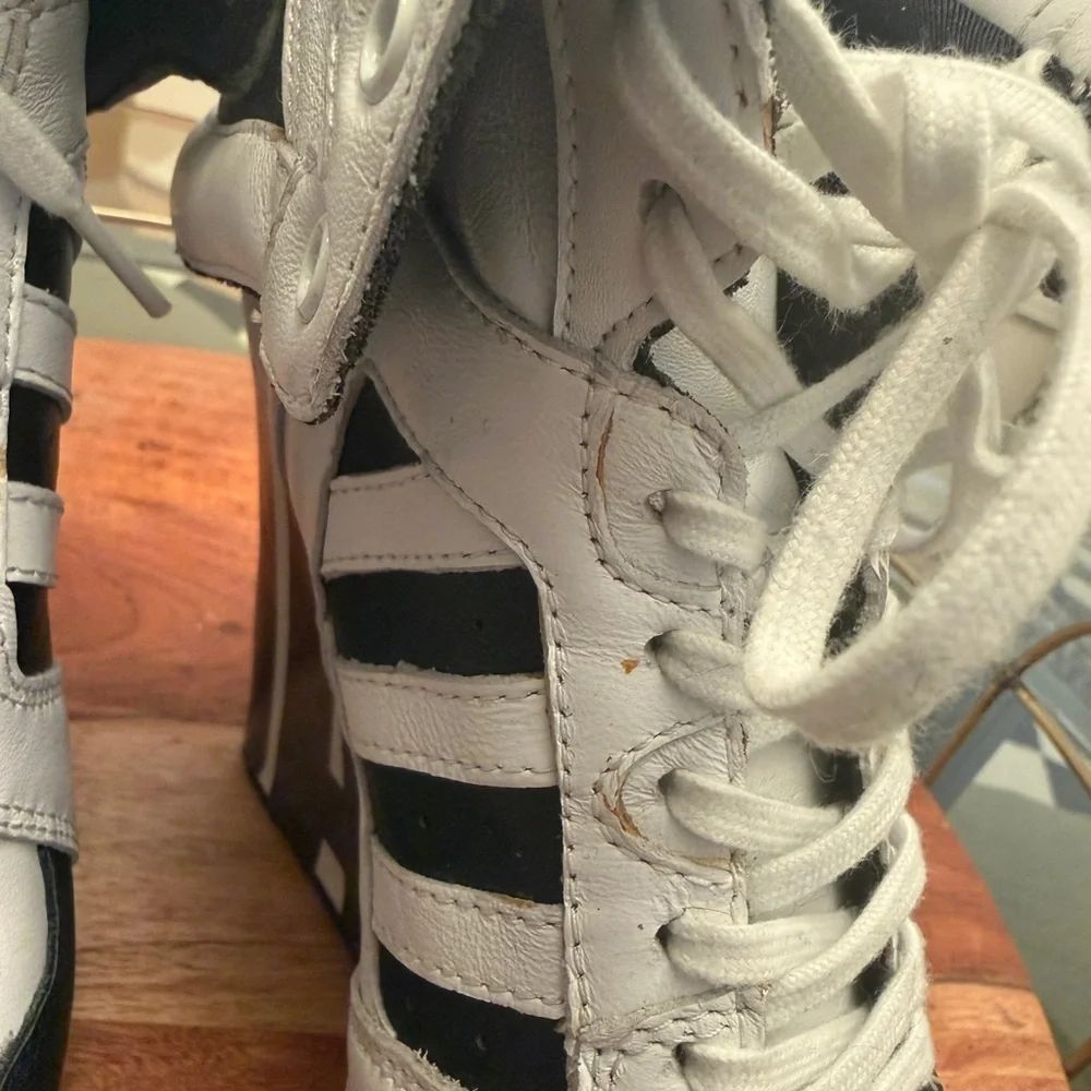 Jeremy Scott x Adidas Black and White Wedge Sneakers - Picture 7 of 17